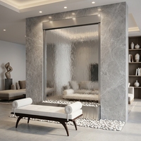 Fontaine d'intérieur contemporaine personnalisée avec logo d'entreprise, mur d'eau en verre pour spa, hôtel, restaurant et centre commercial