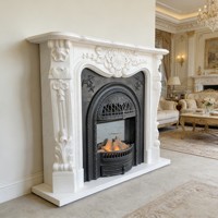 Cheminée électrique blanche moderne sur mesure, style européen français, avec armoire décorative pour salon de villa de luxe, sculpture sur pierre, nouveauté