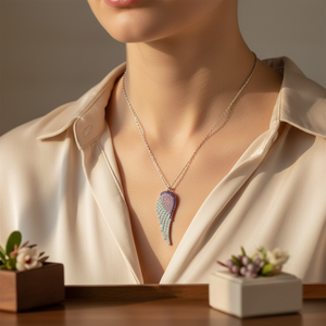 Colorido circón piedra ala diseño encanto collar turco venta al por mayor hecho a mano 925 joyería de plata esterlina - Product Image 3