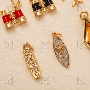 Collection <span class=keywords><strong>de</strong></span> breloques d'été Dainty Gold Scissor Glass Telescope Car Boat Airplane Vehicle Series Charm Pendant - Product Image 5
