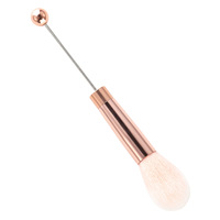 Ensemble professionnel de 5 pinceaux de maquillage cosmétique, manche en métal, style pinceau éventail pour l'application sur le visage, poils synthétiques pour le brillant à lèvres