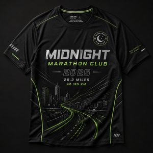 Camiseta Personalizada del Club Midnight Marathon, Reflectante, de Secado Rápido, para Equipos de Carreras Nocturnas - Product Image 2