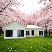 Villa préfabriquée moderne de luxe en blanc, avec fenêtres en alliage d'aluminium, imperméable, écologique, structure en acier léger, maison modulaire ignifuge