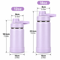 Bouteille d'eau isotherme sous vide en acier inoxydable à double paroi de 12 ou 18 oz avec poignée pour le sport en plein air – Vente en gros personnalisée