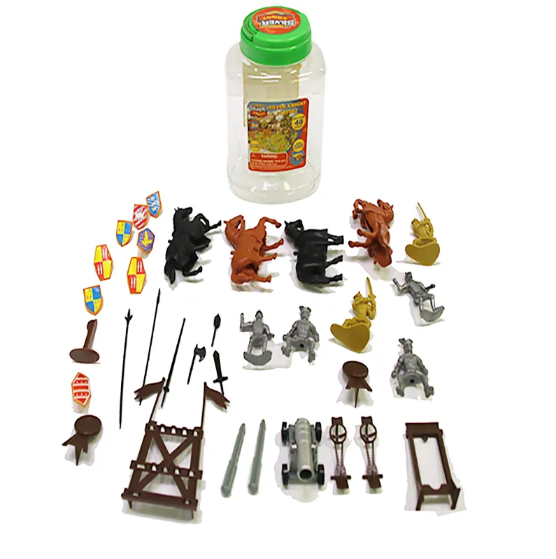 Factory Hot Selling Knight Roman Soldier Weapon Shield Toy & The Siege Car Trebuchet Toy Set Middle Ages War Game 40pcs