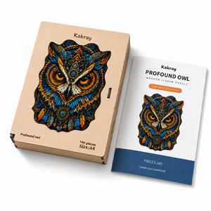 Kakray Nuovo <span class=keywords><strong>Puzzle</strong></span> in Legno a Forma di Gufo, Gioco Educativo 101~500 Pezzi, <span class=keywords><strong>Puzzle</strong></span> con Forme Irregolari, Regalo Antistress Divertente per Età 14+ - Product Image 1