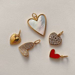 Dijes de Corazones de Lujo en Acero Inoxidable 316L con Baño de Oro PVD de 14k/18k, Resistentes al Agua, para Fabricación de Joyería, Pulseras y Collares - Product Image 4