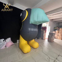 Ballon gonflable publicitaire en forme de grande bouche d'oiseau, mascotte gonflable de pingouin pour scène de fête, modèle d'animal marin