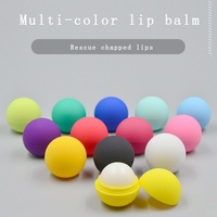 Listo para enviar Linda fruta miel hidratante bálsamo labial etiqueta privada con logotipo personalizado bálsamo labial redondo bola al por mayor