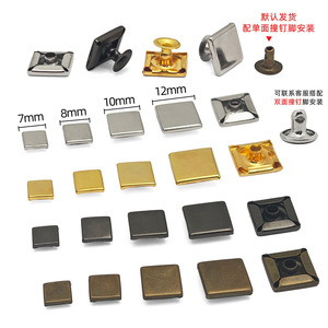 Square Rivets Flat Double Layer <b>Iron</b> Rivets <b>7</b> 8 10 12mm Durable For Bags Leather Shoes Hats Accessories Wholesale - Product Image 2