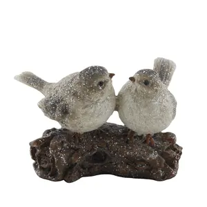 树脂工艺鸟可爱立枝小雕像摆件批发卡哇伊雕塑动物现实桌面装饰