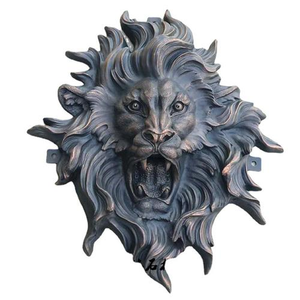 Magnifica testa di Leone spruzza acqua scultura in bronzo muro Leone statua in bronzo - Product Image 1