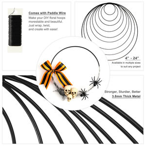 Aros de Hierro Hechos a Mano para Manualidades, Atrapasueños de Macramé, Centros de Mesa Florales, Aros Circulares para Bodas, Coronas DIY - Product Image 3