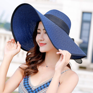 Chapeau de paille souple d'été en gros à large bord pour femme, protection solaire pour la pêche en plein air, les voyages et la plage - Product Image 4