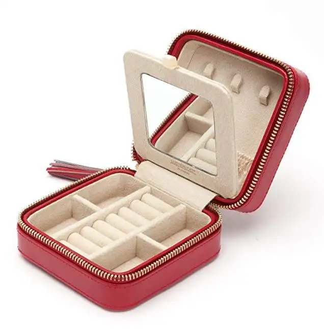 Hot factory custom wholesale small portable gift jewelry suitcase storage box storage box mirror