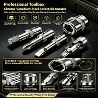 Kit de clés à douilles combinées en acier au chrome-vanadium, 187 pièces, boîte à outils de réparation professionnelle pour mécaniciens, coffret à roulettes