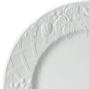 Plato de porcelana en relieve blanco estilo europeo, plato redondo de cerámica poco profundo, artículos para el hogar, gran oferta, <span class=keywords><strong>2022</strong></span> - Product Image 3