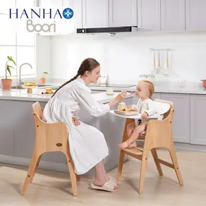 Only B2B Boori EN14988 Modern 3 In 1 Multifunctional Wooden Baby High Chair For Baby Feeding