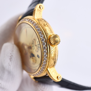 นาฬิกาโครโนอัตโนมัติสำหรับผู้ชายหน้าปัดสีน้ำเงินโรมัน24ชั่วโมงวินาทีซับล็อก9นาฬิการูปดวงจันทร์ตูร์บิยง - Product Image 4