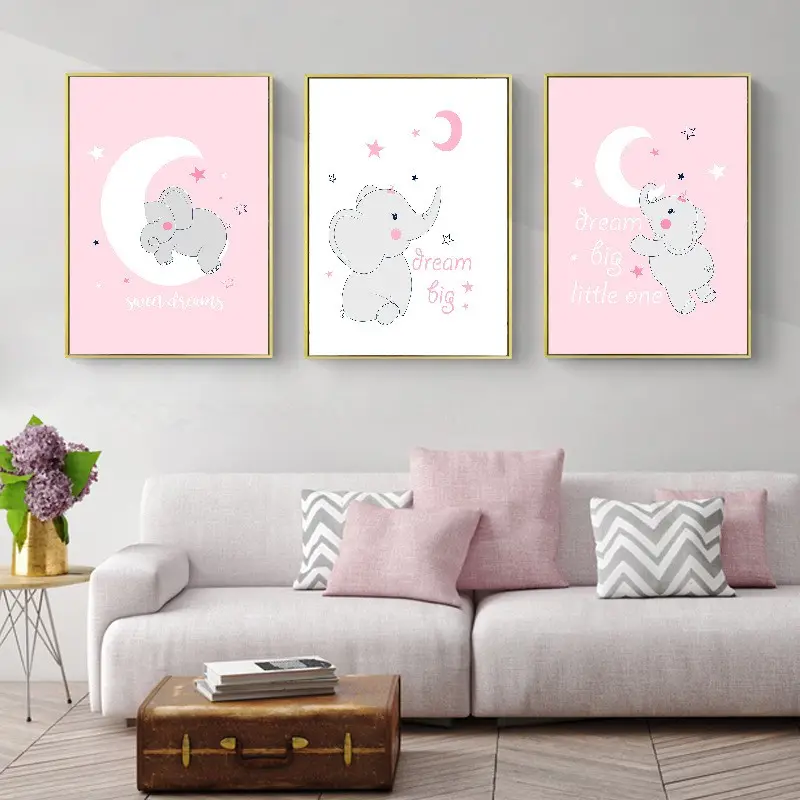 Modern Cute Animal Home Decor Imagem pintura impressão Canvas Pintura Com Quadro Ps Pintura a óleo Sete Wall Arts