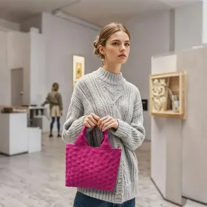 Sac fourre-tout de <span class=keywords><strong>plage</strong></span> ouvert en polyester à motif de fruits, avec fermeture à coquille tricotée, grand format, de luxe, pour femme, et pochette de soirée tendance - Product Image 5