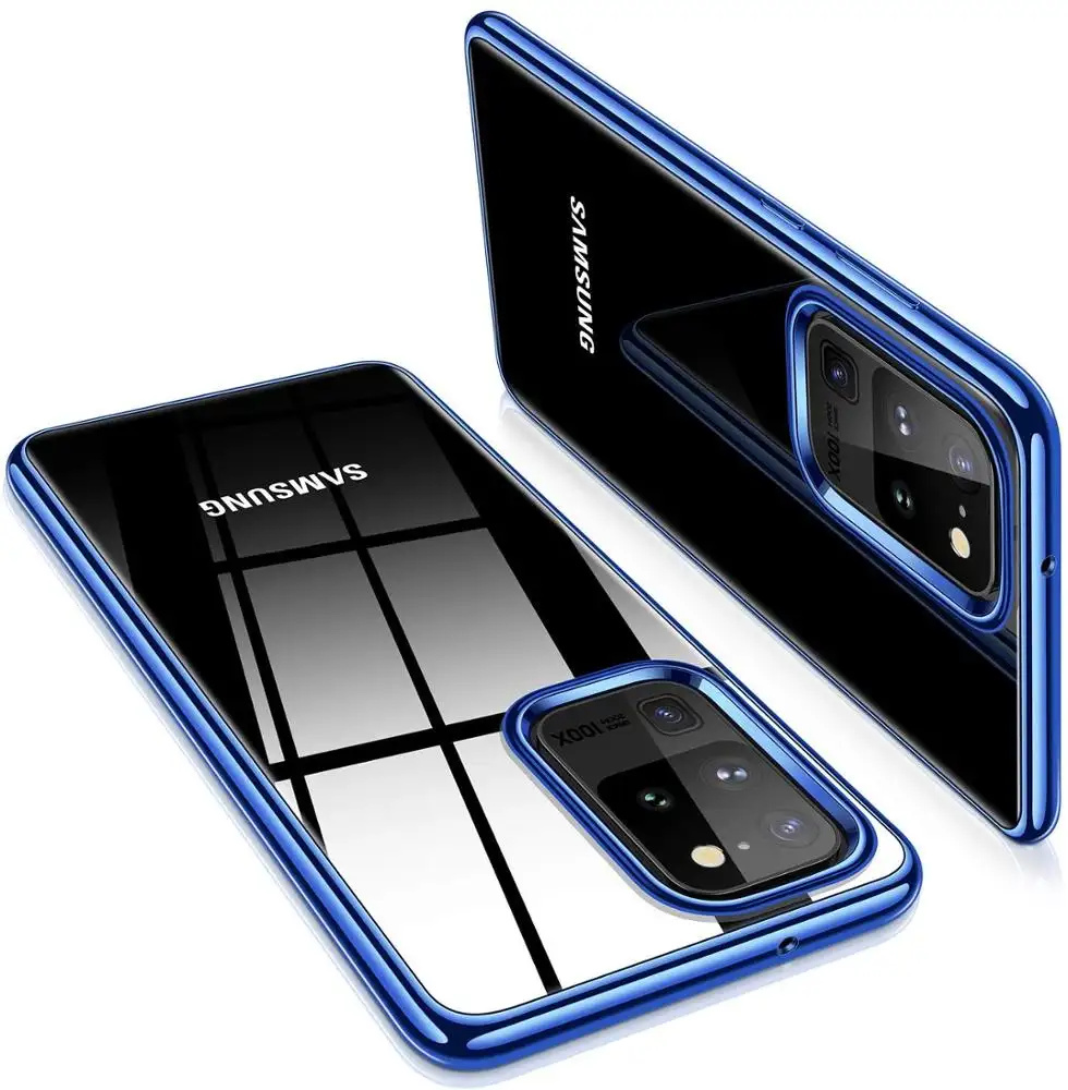 Voor Samsung S20 Tpu Case , Clear Back Glossy Galvaniseren Rand Telefoon Cover Voor Samsung Galaxy S20 Ultra 2020