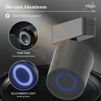 Film Plafon Stretch PVC Profil Aluminium Rel Tersembunyi Lampu Audio Plafon LED Track Lighting Speaker Musik 48V