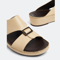 SHIKOL hommes arabe sandale Quadratura Cuerno sandales Beige Italie Premium cuir de veau fait à la main traditionnel Qatar Dubai pantoufle
