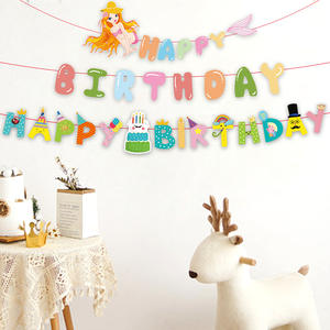 Guirnalda de Feliz Cumpleaños de Sirena, Decoración de Fiesta Temática del Océano para Niños, Fondo para Fiesta de Cumpleaños - Product Image 5