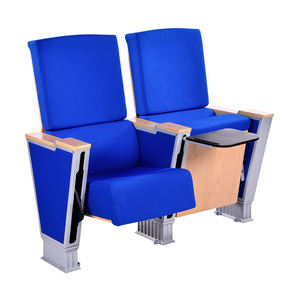 Fauteuils d'auditorium en bois <span class=keywords><strong>de</strong></span> Chine avec dossier en bois et tissu bleu foncé pour <span class=keywords><strong>cinéma</strong></span> VIP et théâtre - Product Image 4