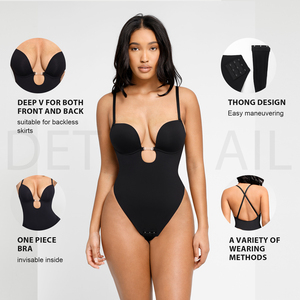 HEXIN Body Shaper Invisibile da Donna, Reggiseno Modellante con Controllo Pancia, Scollo a V Profondo, Shapewear per Feste - Product Image 2