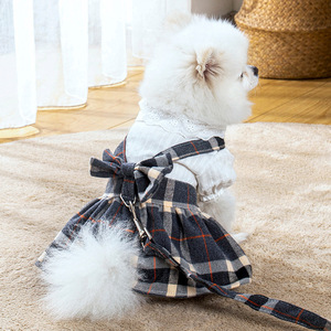 Ropa Ecológica para Mascotas, Falda de Princesa para Perros y Gatos con Lazo y Correa de Tracción, Vestido de Verano de Poliéster, <span class=keywords><strong>DEM</strong></span>/DOM Disponible - Product Image 3