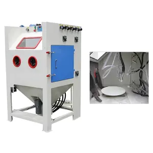 Customized designs automatic turntable sand blasting cabinet for wheel