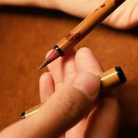 Pinceau de calligraphie chinoise traditionnelle avec poils mixtes pour débutants et professionnels, manche en bois durable