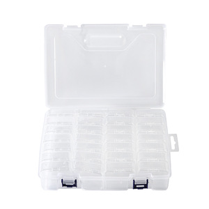 Transparent Storage <b>Box</b> 28 Compartment PP Plastic Organizer Jewelry Accessory Parts <b>Box</b> Double Layer With Lid - Product Image 3