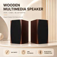 Petit haut-parleur stéréo 3 pouces 10W à dents bleues en bois passif BT moniteur Hifi actif enceintes d'étagère