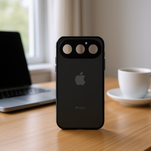 Couverture d'objectif d'appareil photo noire pour iPhone X, design à 3 trous, film protecteur - Product Image 3