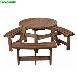 6 Zits Bos Circulaire Tuin Patio Pub Bench Ronde Outdoor Picknick Tafel Met Stoel