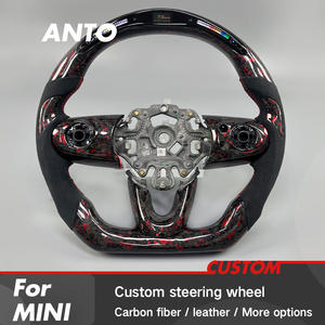 Volant de voiture en fibre de carbone forgée <span class=keywords><strong>rouge</strong></span> personnalisé avec LED intelligentes, style sportif pour <span class=keywords><strong>Mini</strong></span> F54 F55 F56 F57 F60 <span class=keywords><strong>Cooper</strong></span> S Clubman ONE - Product Image 2