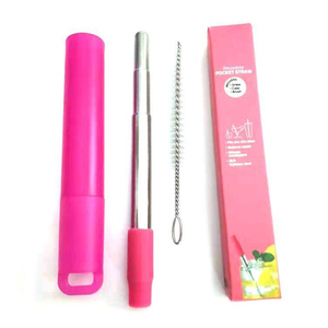 Asy Carry-pajitas plegables portátiles reutilizables de Metal, juego de pajitas de té de burbujas con funda - Product Image 6