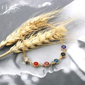 Trendy 18k Gold <b>Bangle</b> With Zircon Gemstone Jewelry <b>Stainless</b> <b>Steel</b> Women <b>Bangles</b> Bracelets - Product Image 5