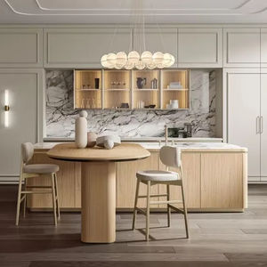 Meubles de cuisine modulaires de style européen moderne, personnalisables en couleur, pour villa, avec comptoir en marbre et robinet, best-sellers - Product Image 1