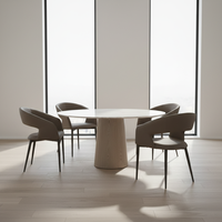 Chaise de salle à manger en cuir de style nordique moderne minimaliste européen, lot de 4 avec pieds en acier carbone pour table à manger