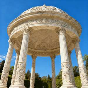 定制手工雕刻耐用环保户外欧式大理石凉亭雕塑 - Product Image 3