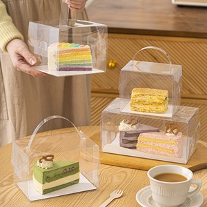 High Quality 3-in-1 Contracted Plastic PET Square <strong>Mini</strong> Clear Birthday <strong>Cake</strong> <strong>Box</strong> With Lid - Product Image 6