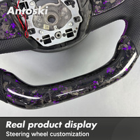 Volante de fibra de carbono forjado negro y morado personalizado con pantalla LED inteligente para Mini R56 R53 R51 R52 R54 R55 R60 R61