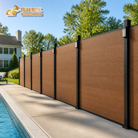 Clôture d'intimité en aluminium, panneau à lattes horizontales de 6 pieds, revêtement en poudre, pour jardin, piscine, enclos extérieur, sans rouille, couleur personnalisée, OEM