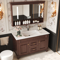 Meuble-lavabo de salle de bain de 48 pouces avec lavabo et miroir. Meubles de salle de bain, vente directe d'usine, tailles personnalisées disponibles.