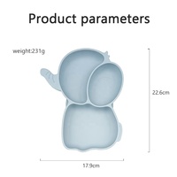 Vaisselle en Silicone éléphant sans BPA, vente en gros, ensemble de bols à dîner pour bébé, assiettes divisées personnalisées pour enfants, 100%