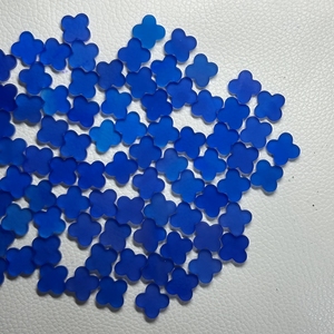 <span class=keywords><strong>Pietra</strong></span> Naturale <span class=keywords><strong>Agata</strong></span> Blu Scuro a Forma di Quadrifoglio 13x13x2mm HQ GEMS - Product Image 6
